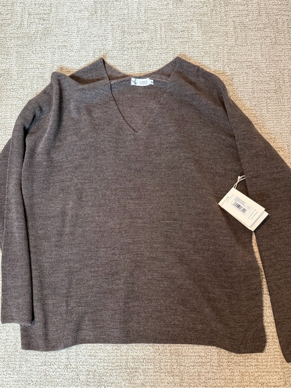 V-Neck women’s Sweater - Brown
